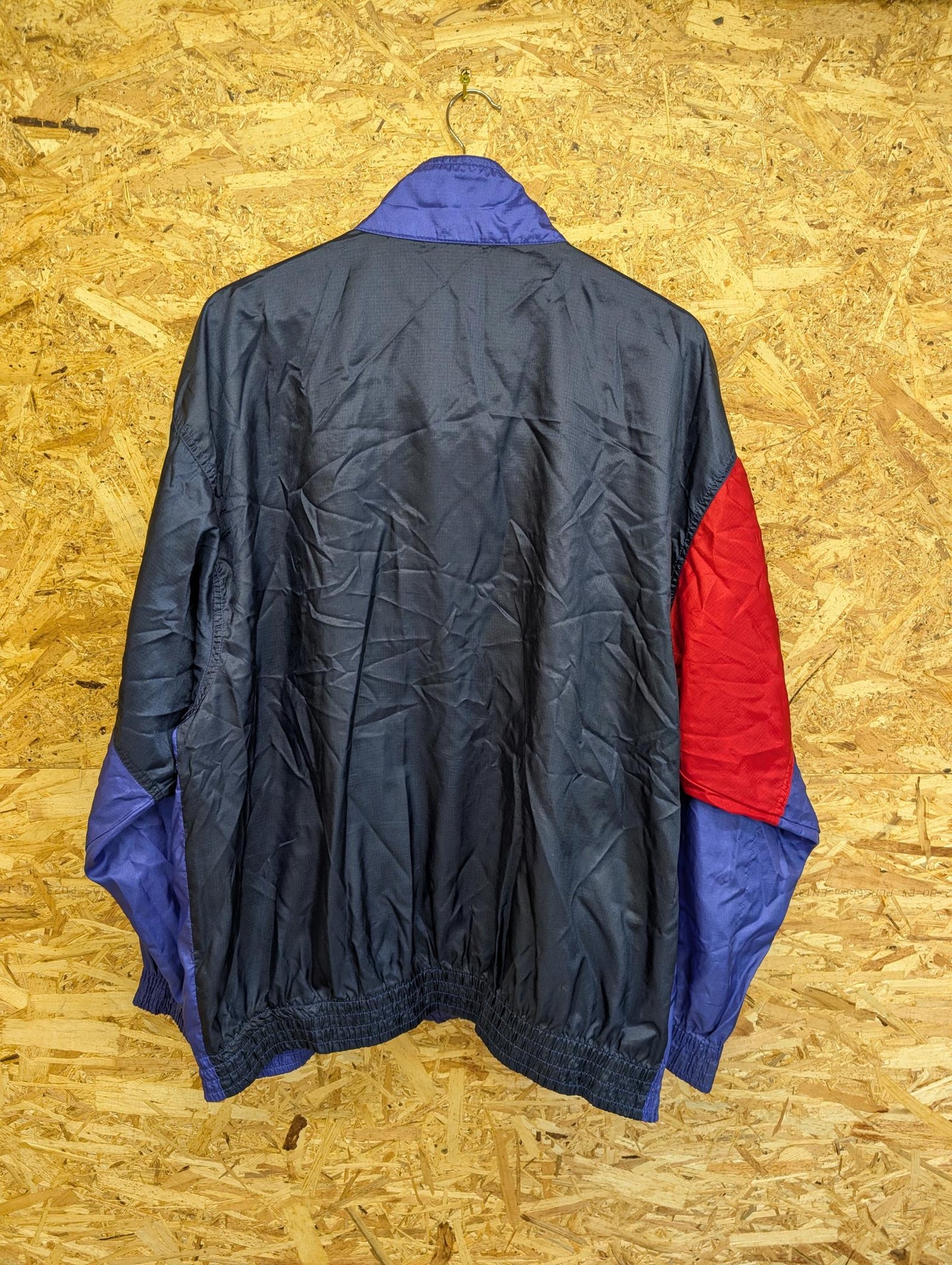 Nike XL Vintage 90s Windbreaker Jacket Grey Shell Purple Red Multicolour