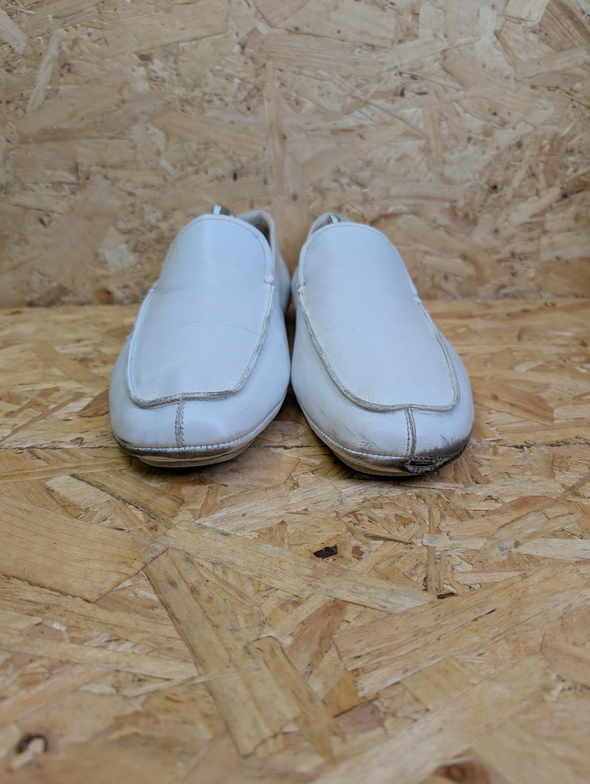 Prada White Leather Loafers Driving Shoes Made Italy Slip On 9 UK 43 EU