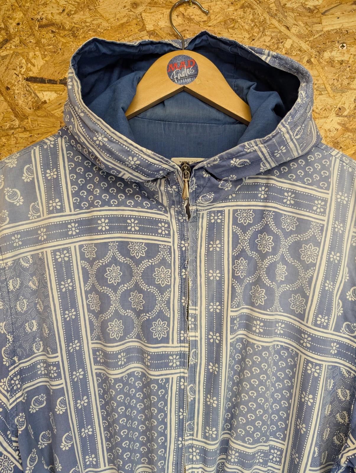 United Colours of Benetton Jacket XL-2XL 46 Men Aztec Hooded Cotton 90s Italy