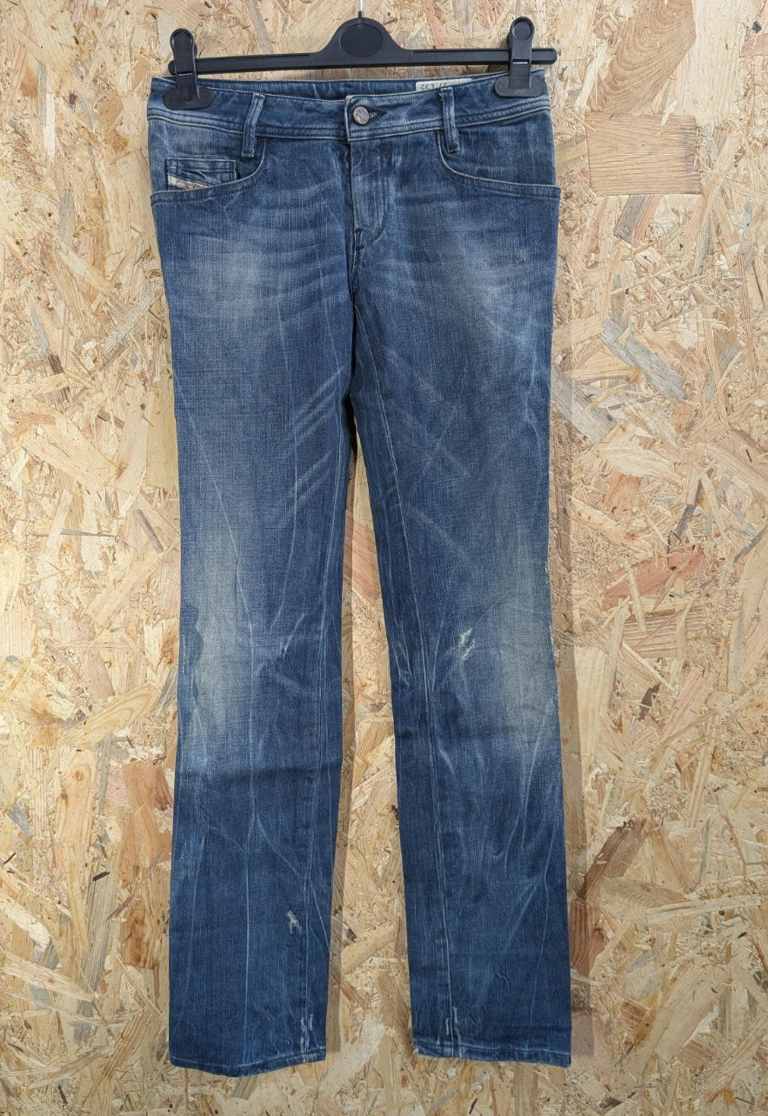 Diesel Newz Jeans W27 L32 Low Rise Women Distressed Blue 008SV Y2K