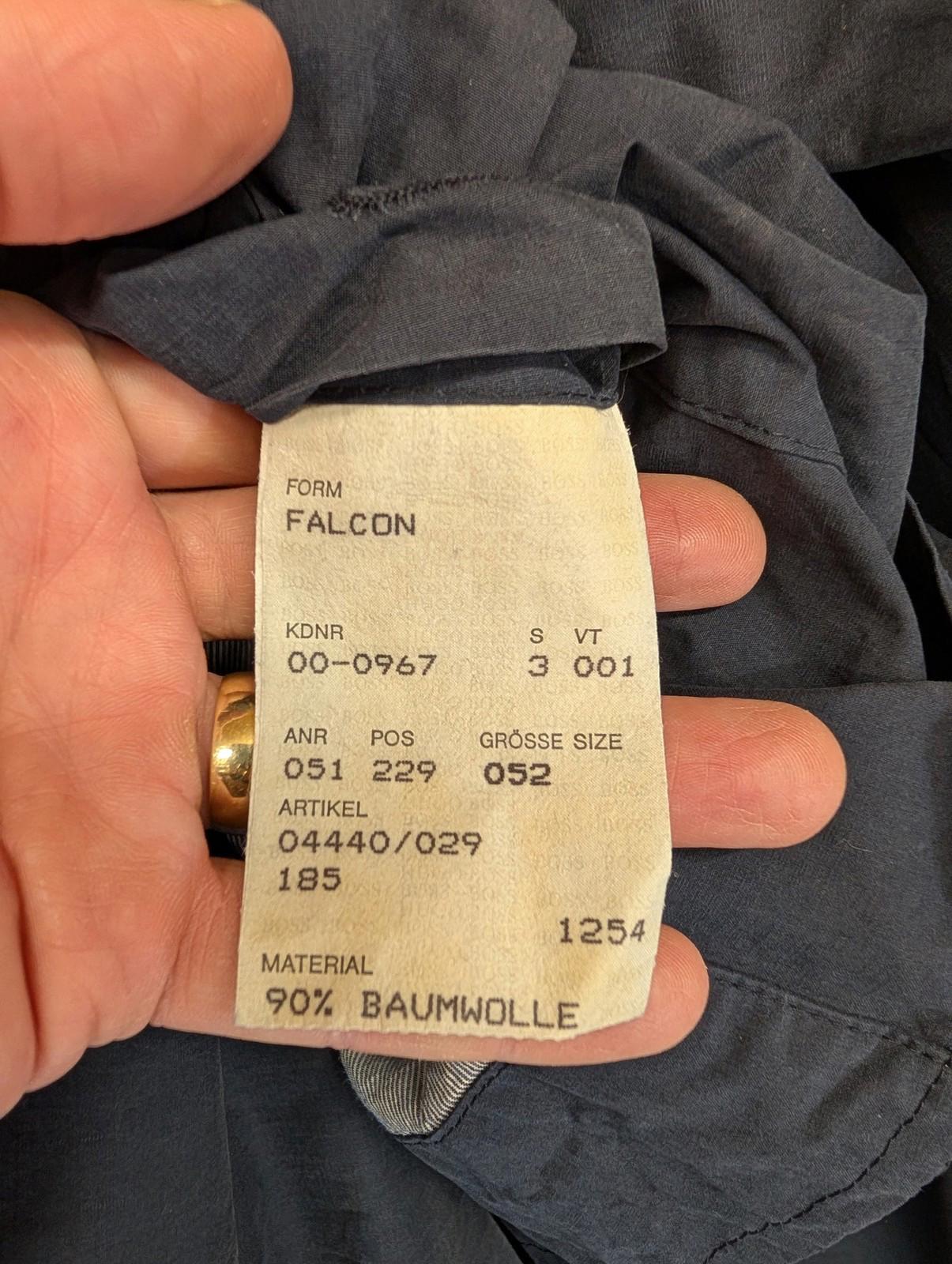 Boss Falcon Trench Coat Mens 2XL 52 Mac Button Front Navy Blue Vintage 90s