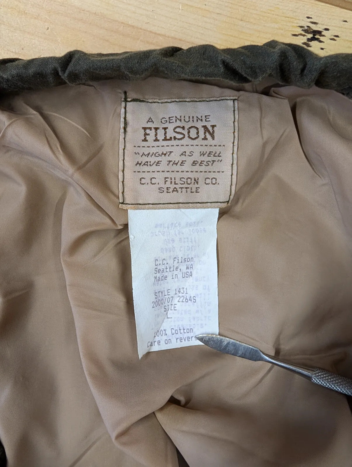 Filson Foul Weather Rain Bibs Large W34-W36 Fishing Waders Oil Finish Style 1431