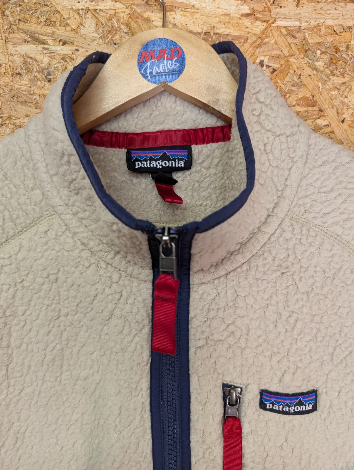 Patagonia Oatmeal Retro-X Pile Fleece Mens XL Vest Zip Cream Gilet Bodywarmer