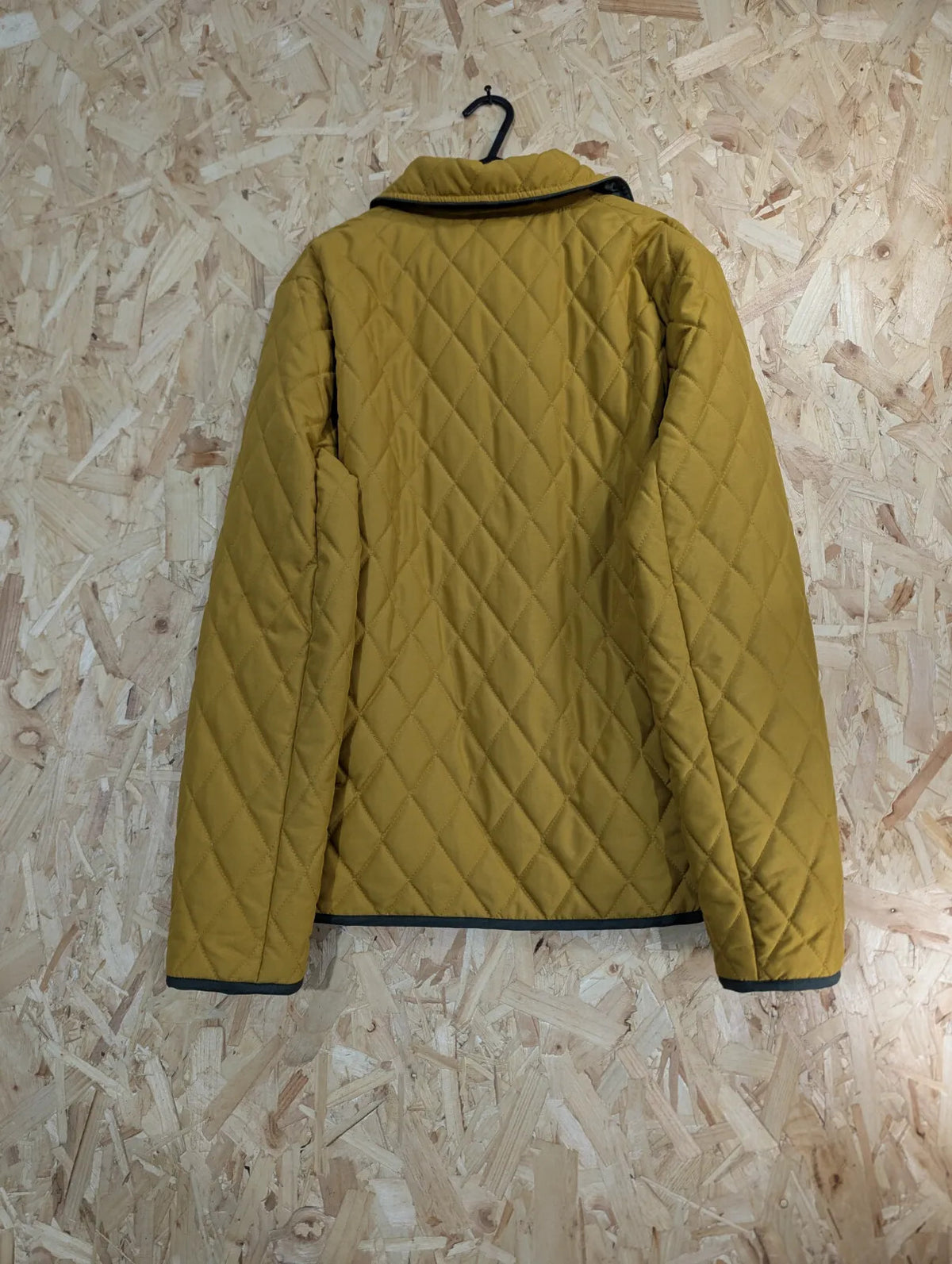 House Of Bruar Quilted Jacket Womens UK18 Mustard Snap Pockets Diamond Padded