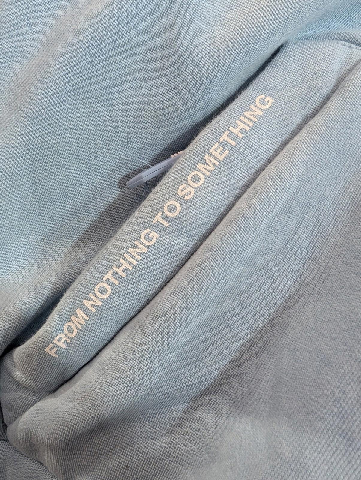 Hoodrich Hoodie Small Men Relaxed Fit Embroidered Light Sky Blue Zip Pocket