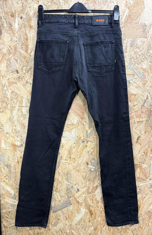 Hugo Boss Jeans W32 L32 Men Delaware Slim Fit Black Organic Cotton Denim