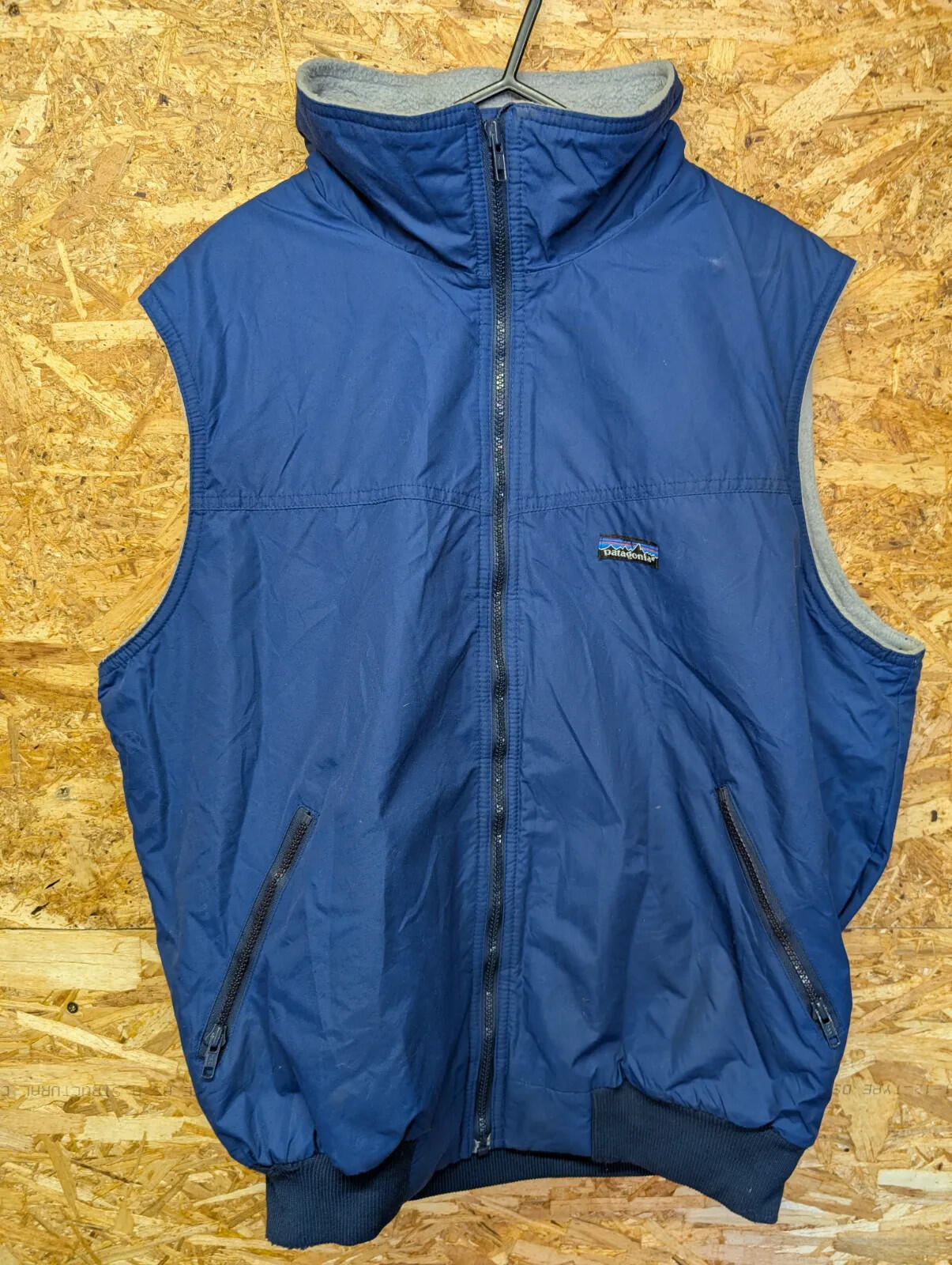 Vintage Patagonia Fleece Vest Mens XL Blue Lined Zip Gilet Body Warmer USA 80s