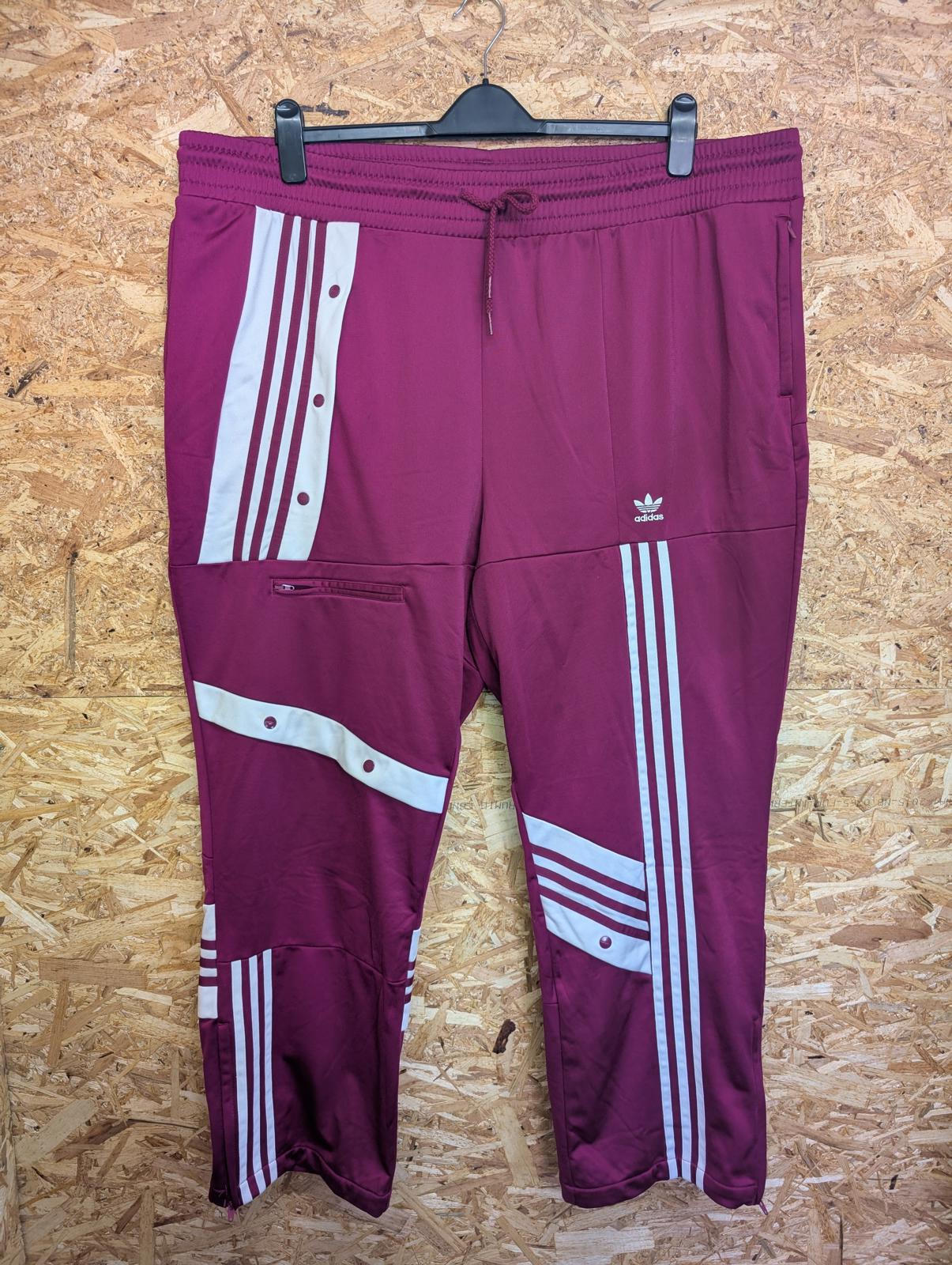 Danielle Cathari x Adidas Poppers W44 Track Pants Joggers Trousers Burgundy