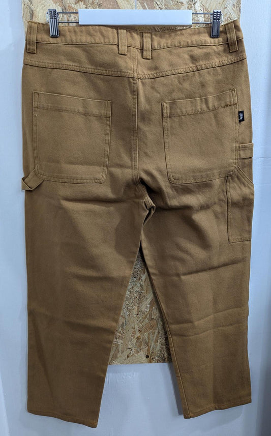 Stussy Carpenter Skate Pants Mens W34 Tan Duck Brown Canvas Chino Trousers Cargo