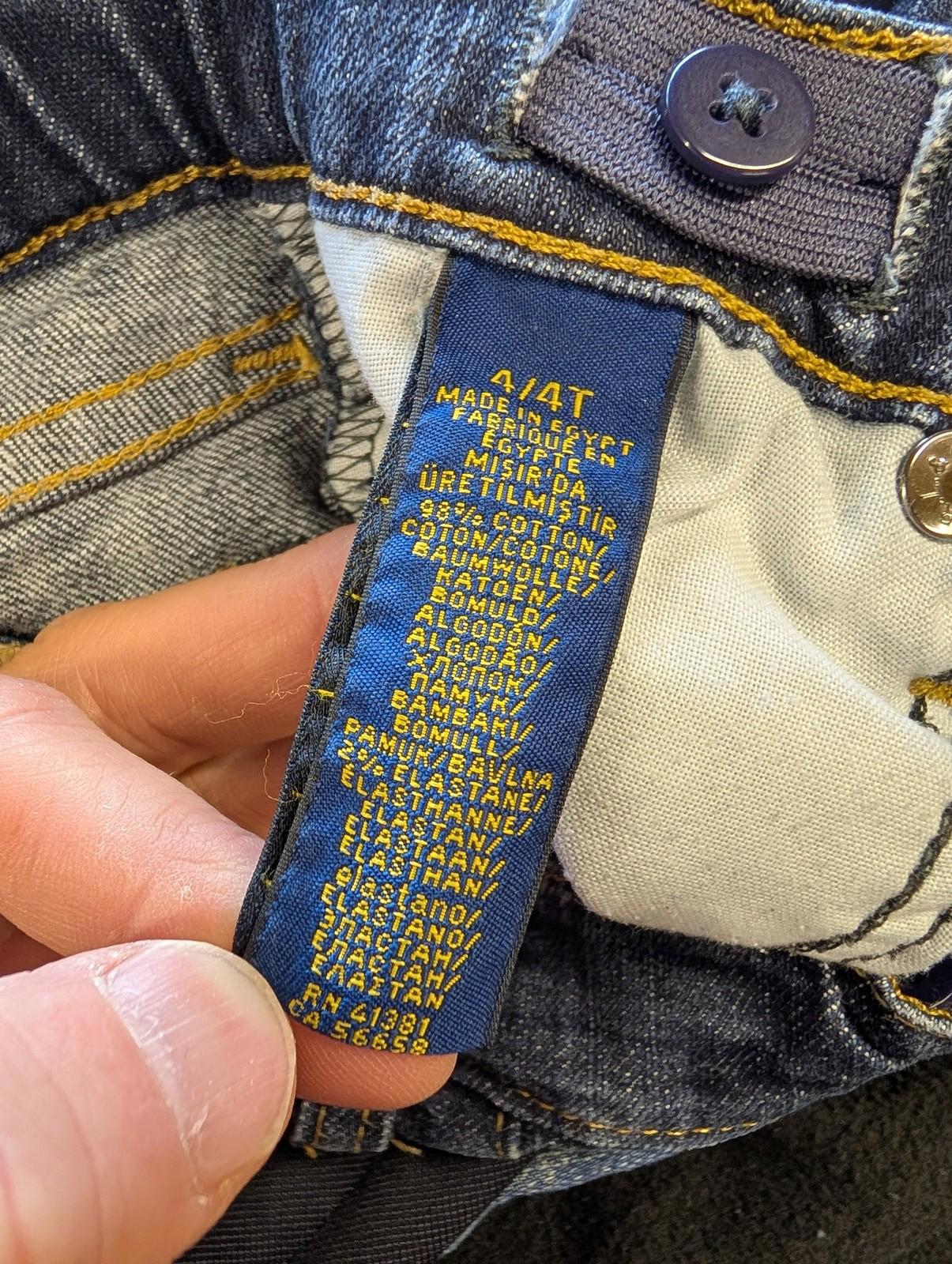 Ralph Lauren Polo Jeans Unisex Kids Age 4T Classic Straight Denim Navy Blue