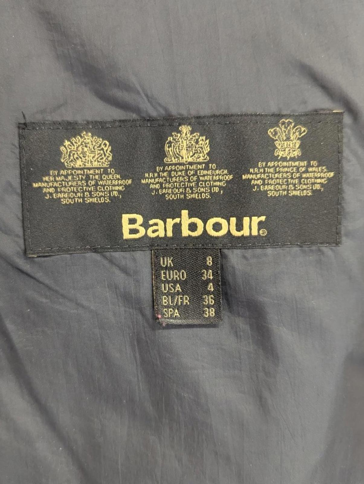 Barbour Cavalry Polarquilt Jacket UK 8 Women Quilted Navy Blue Warm Fleece