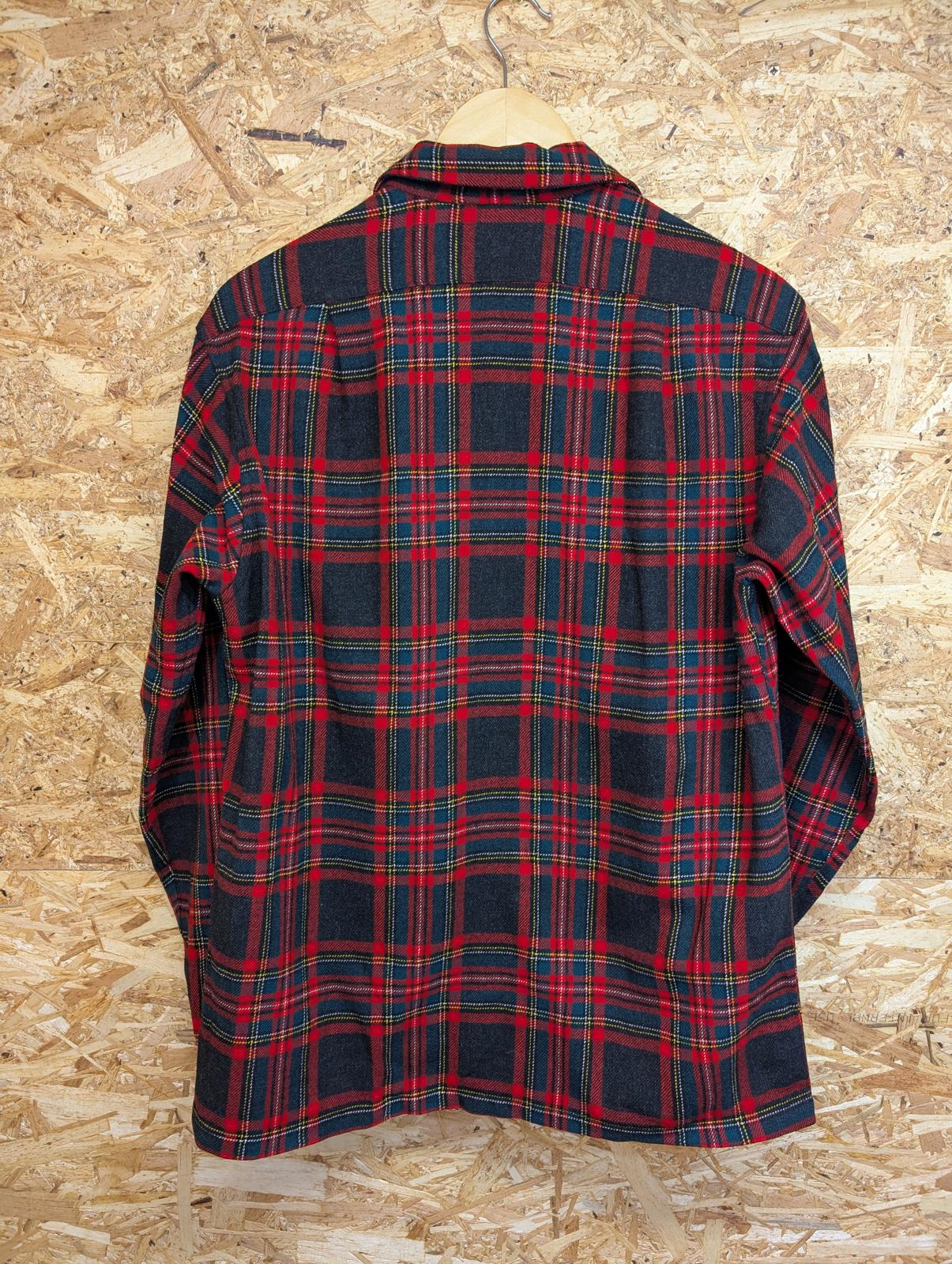 Pendleton Lodge Shirt Medium Red Green Black Tartan Check Plaid Wool Vintage