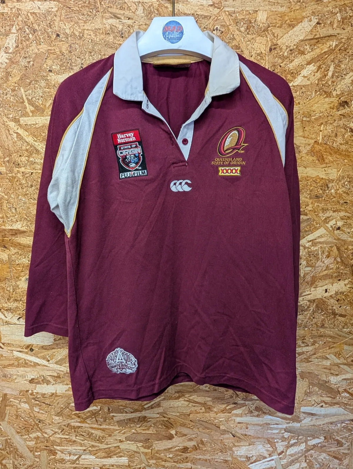 Queensland Maroons Home 2003 Rugby To Womens 14 State of Origin L/S Button CCC