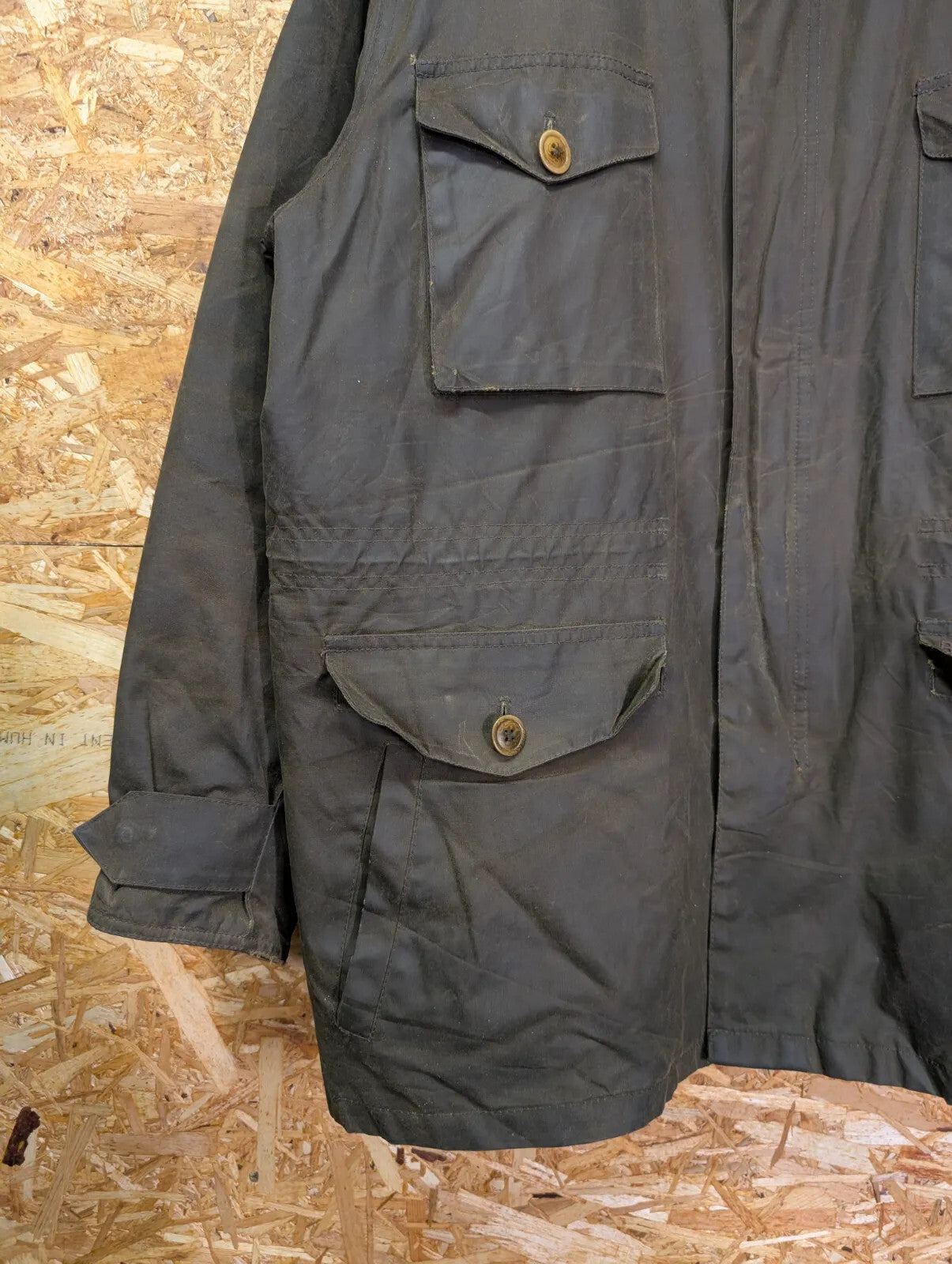 Barbour Romeldale Wax Jacket Mens XL Olive Green Tweed Padded MWX1214OL91