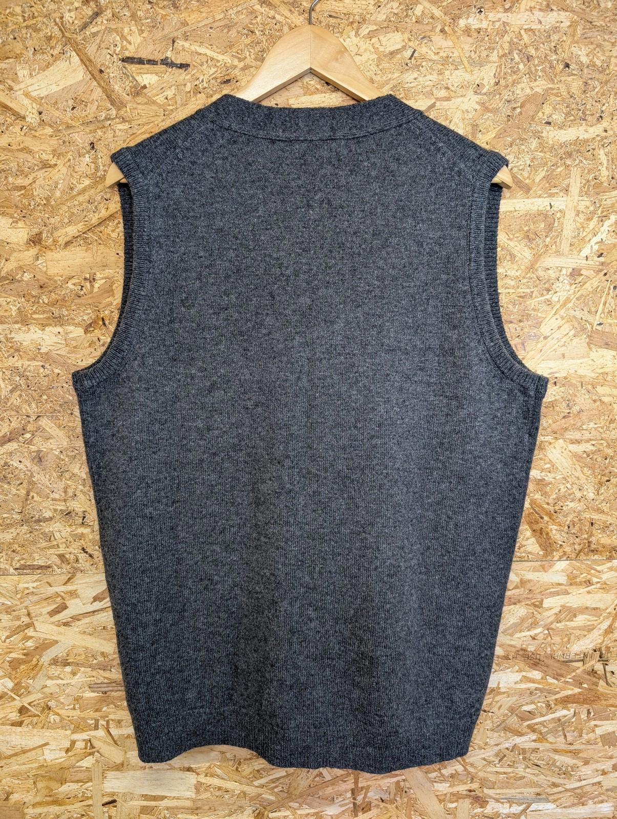 Woolovers Cardigan Men’s Large Sleeveless Knit Charcoal Grey Lambswool Vest