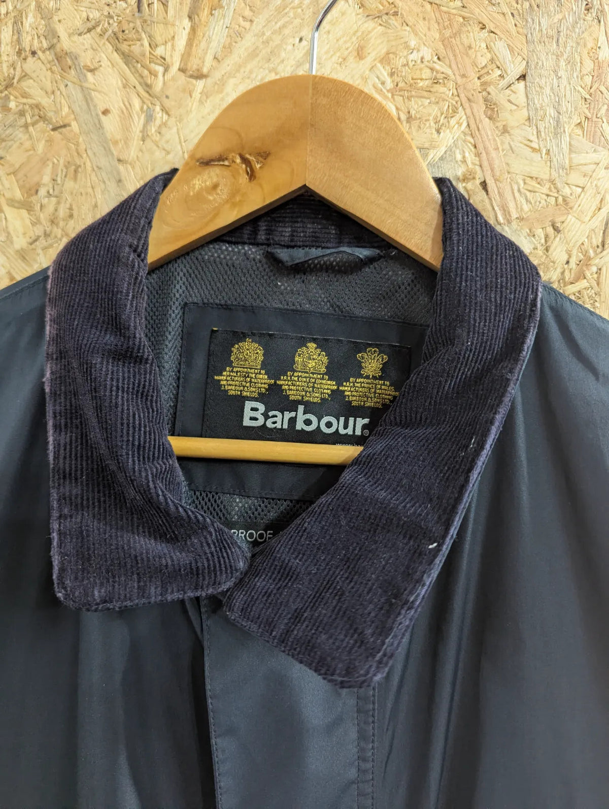 Barbour Severn Rain Jacket Mens Large Navy Blue Waterproof Breathable Anorak