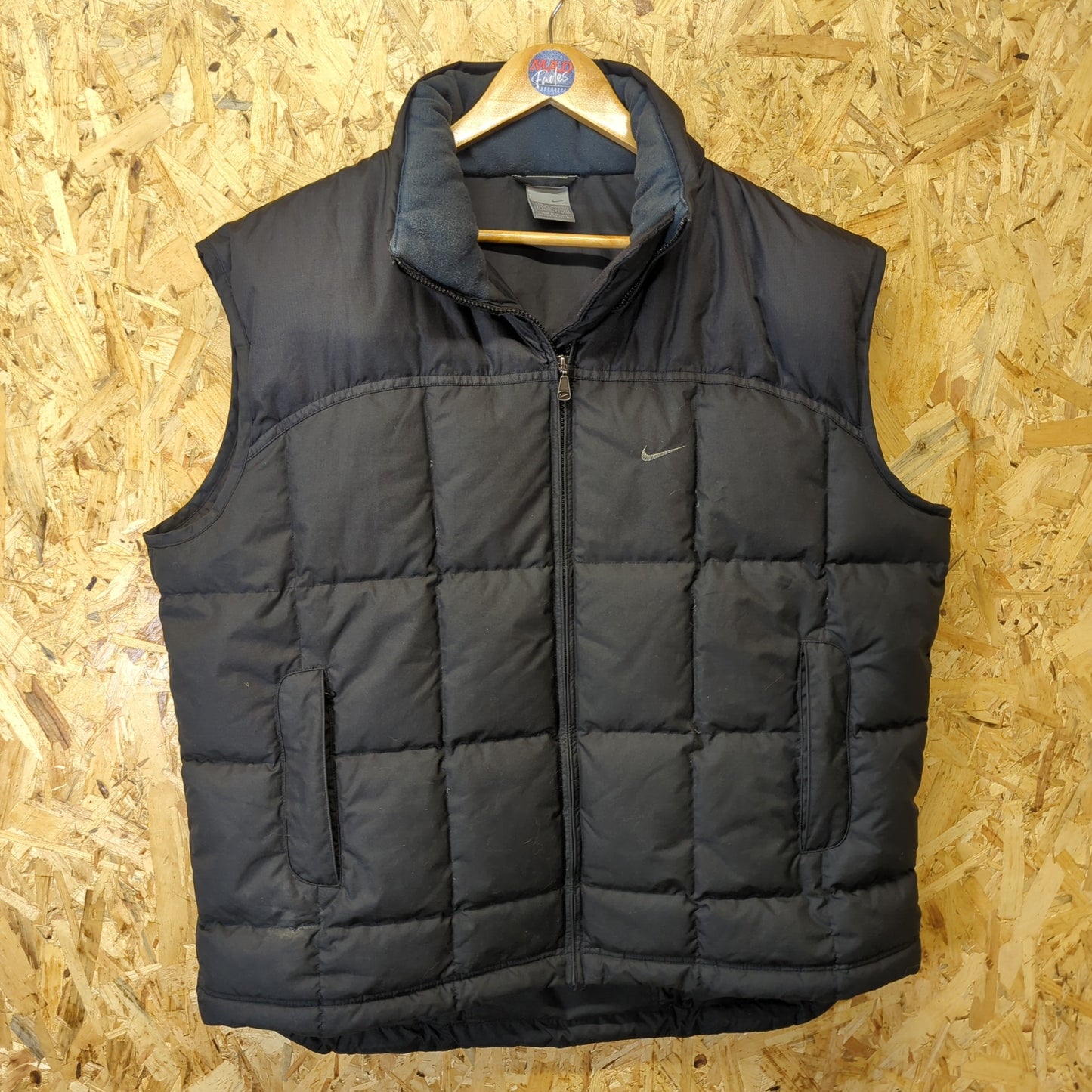 Nike Y2K Silver Tag Feather Down Padded Outdoor Vest Gilet Body Warmer Black XL