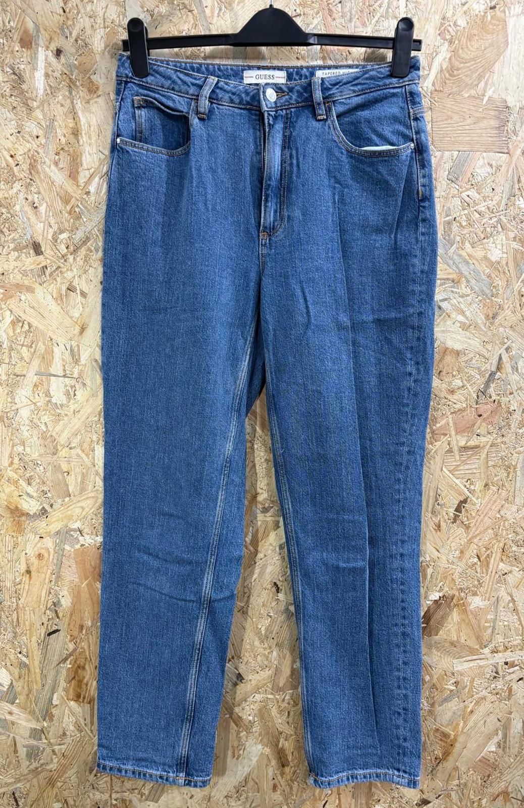 Guess Tapered High Mom Blue Jeans Size 10 W30 L30 Women Stonewash Boyfriend Fit