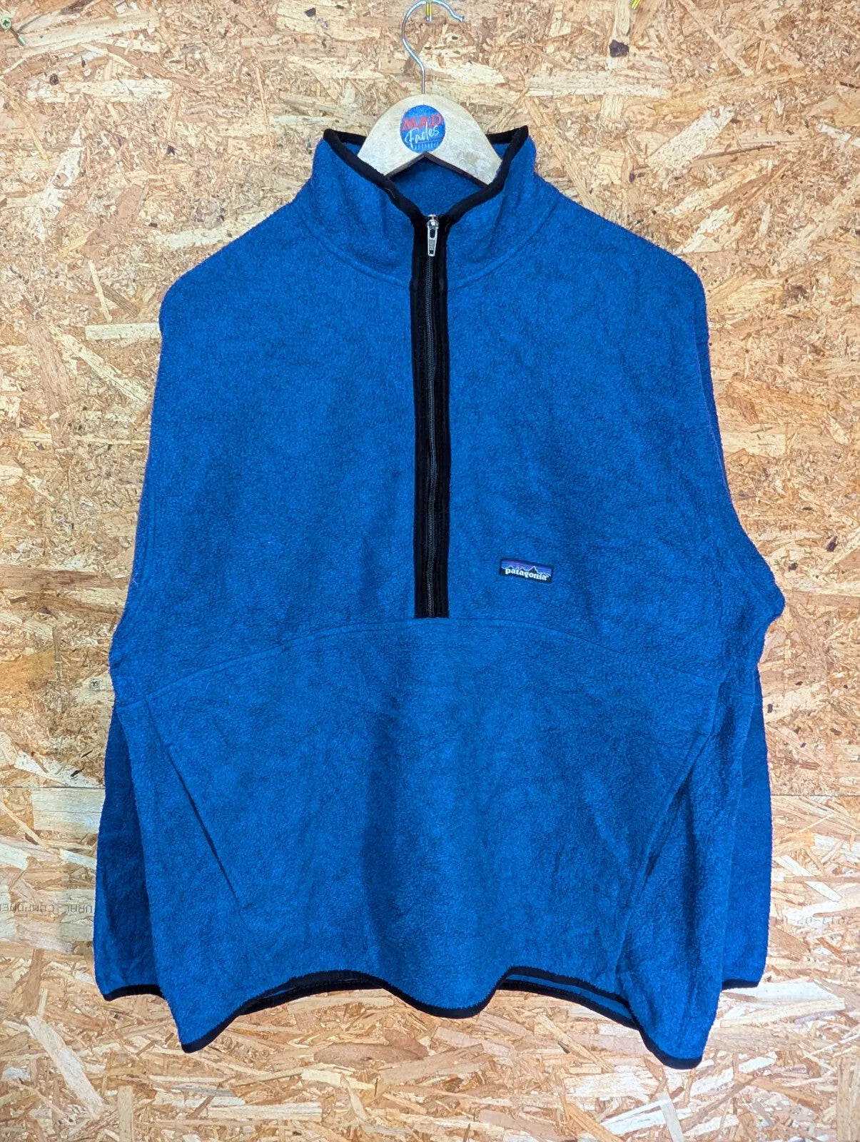 Vintage Patagonia Synchilla Marsupial Fleece Pullover Men Large Blue 1/2 Zip 90s