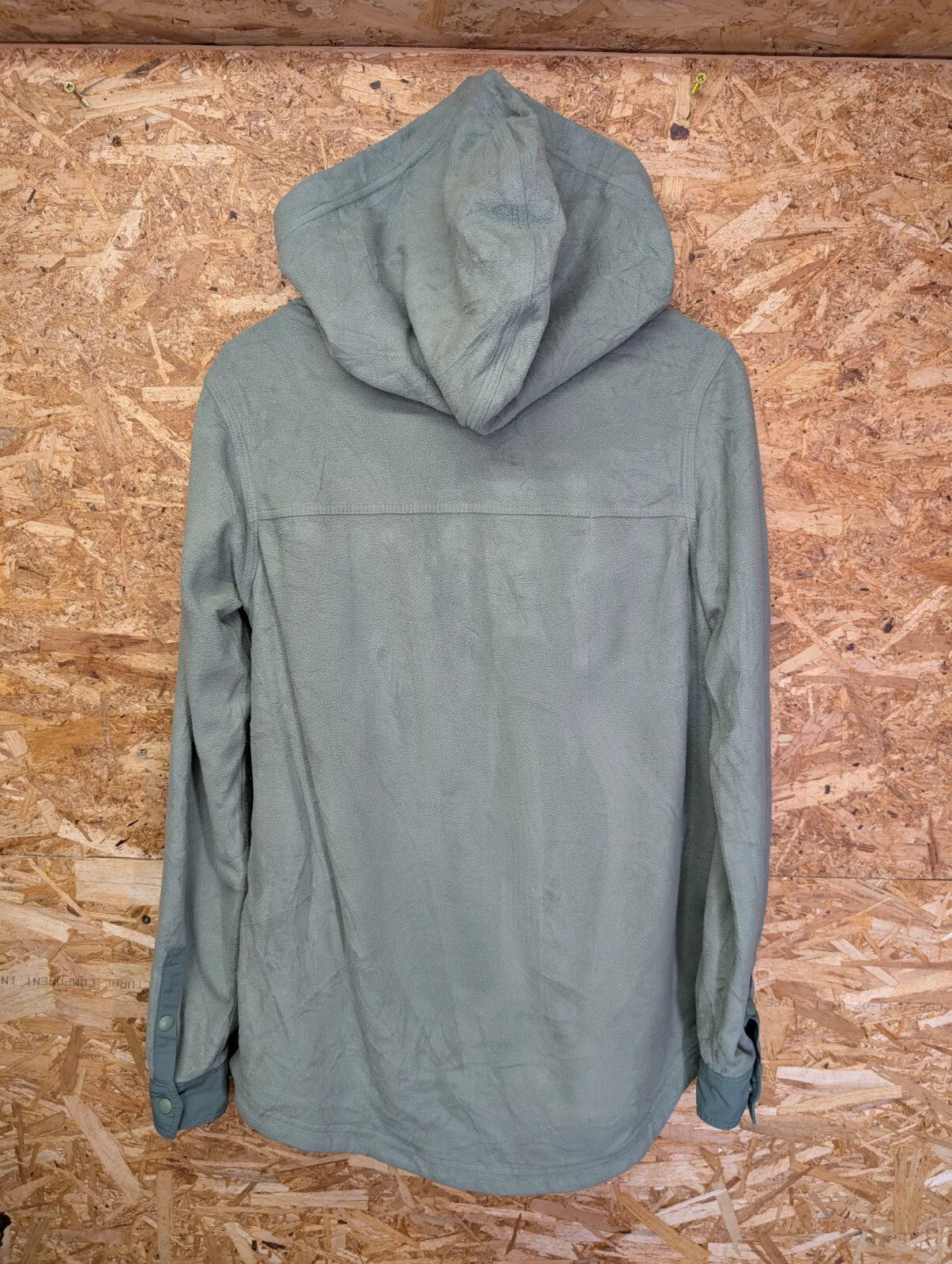 Patagonia Hooded Fleece Pullover Mens Large Green Snap-T Pockets Retro Synchilla