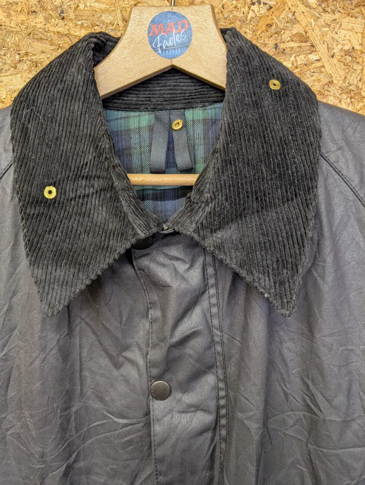 Vintage Barbour Bedale Wax A104 Jacket Mens XL C44 Black Unused 90s Deadstock