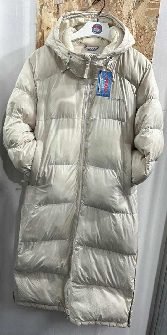 Columbia Omni Womens Large White Cream Puffa Jacket Full Length Padded Coat
