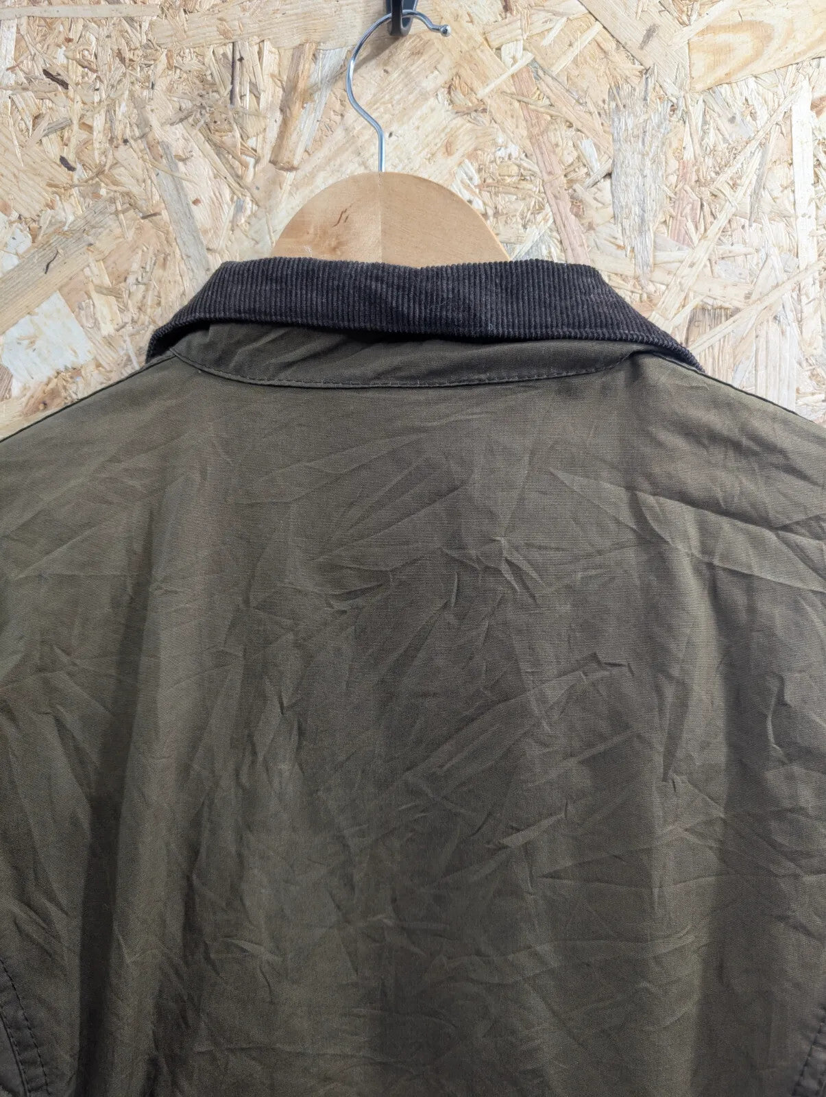 Barbour Waxed Jacket Womens UK14 Olive Green Waxed Cotton Tartan Utility Padded