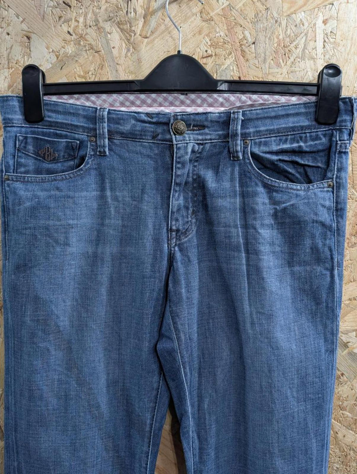 Ralph Lauren Jeans 12 W31 L34 Women Low Rise Regular Fit Mid Blue Denim Zip