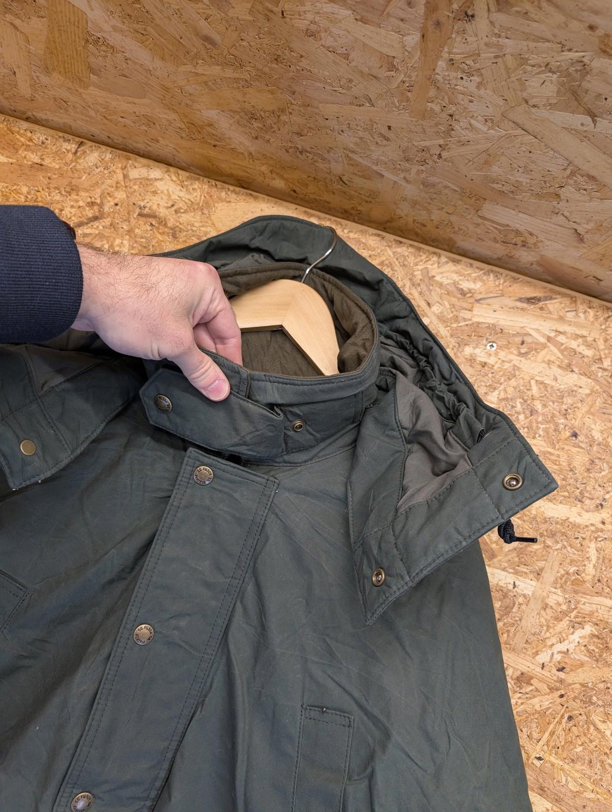 Filson Ranger Insulated Field Jacket Large Men Hooded Green Dry Wax Primaloft