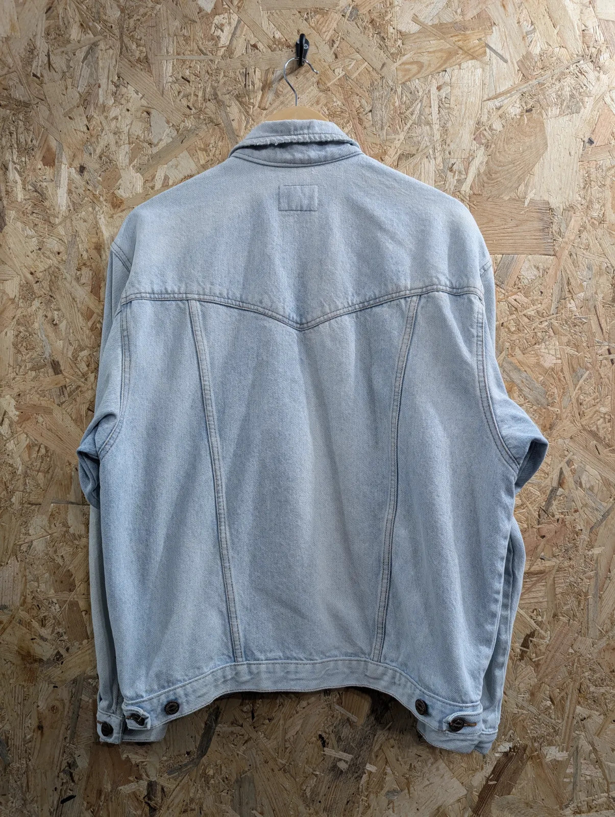 Vintage Wrangler Denim Jacket Mens Large Light Blue Denim Button Up Western