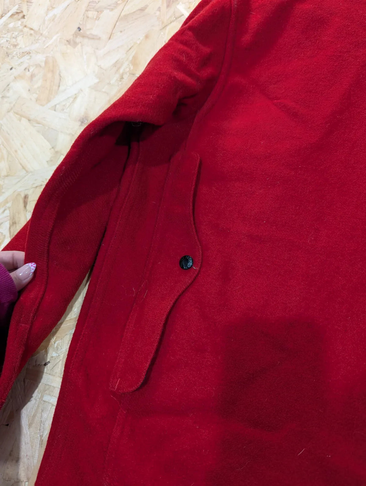 Filson Mackinaw Cruiser Jacket Mens Small Crimson Red Virgin Wool USA Vintage