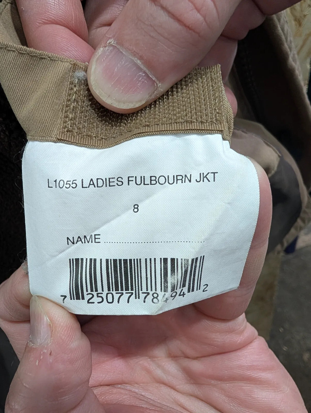 Barbour Khaki Fulbourn L1055 Jacket Womens UK8 Taupe Waterproof Breathable
