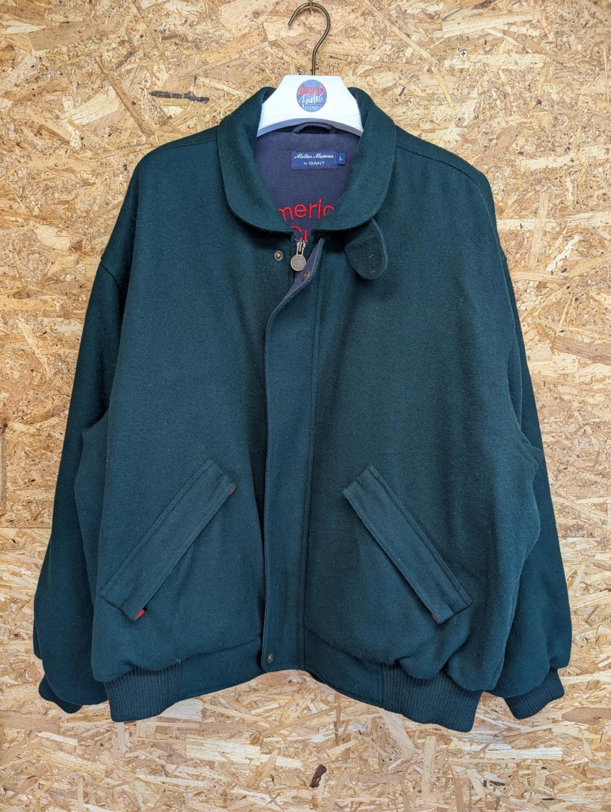 Gant Melton Mariner Bomber Jacket Large Men Americas Cup Vintage Wool Green