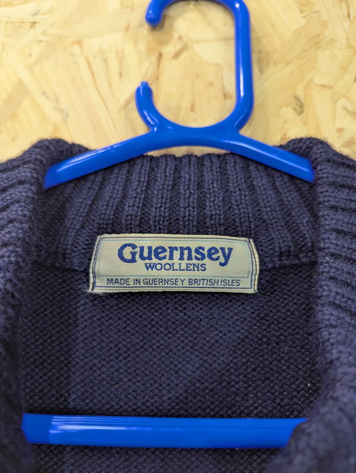 Guernsey Woollens Cardigan Womens Medium Navy Wool Chunky Knit Button Up Vintage