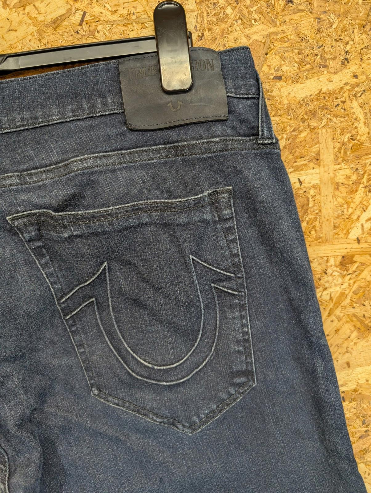 True Religion Rocco Jeans Mens W38 L33 Stretch Slim Skinny Navy Blue Denim