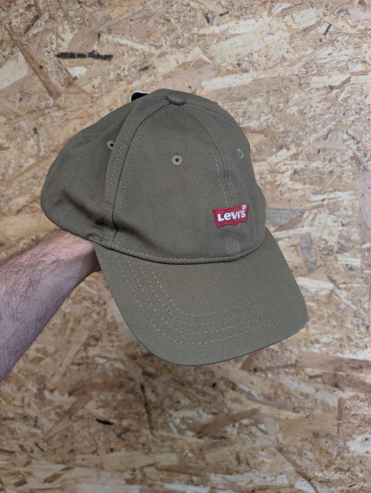 Levis Khaki Green Snapback Cap Hat 58cm 23 inch Embroidered