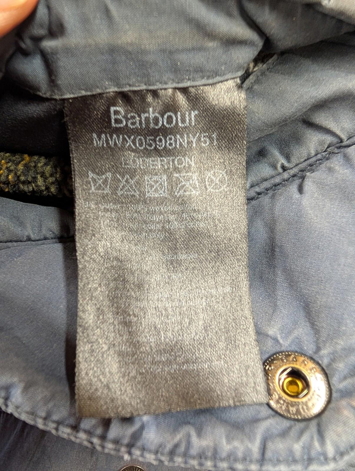 Barbour Edderton Jacket Medium Men Quilted Wax Dry Tartan Fleece Blue Coat