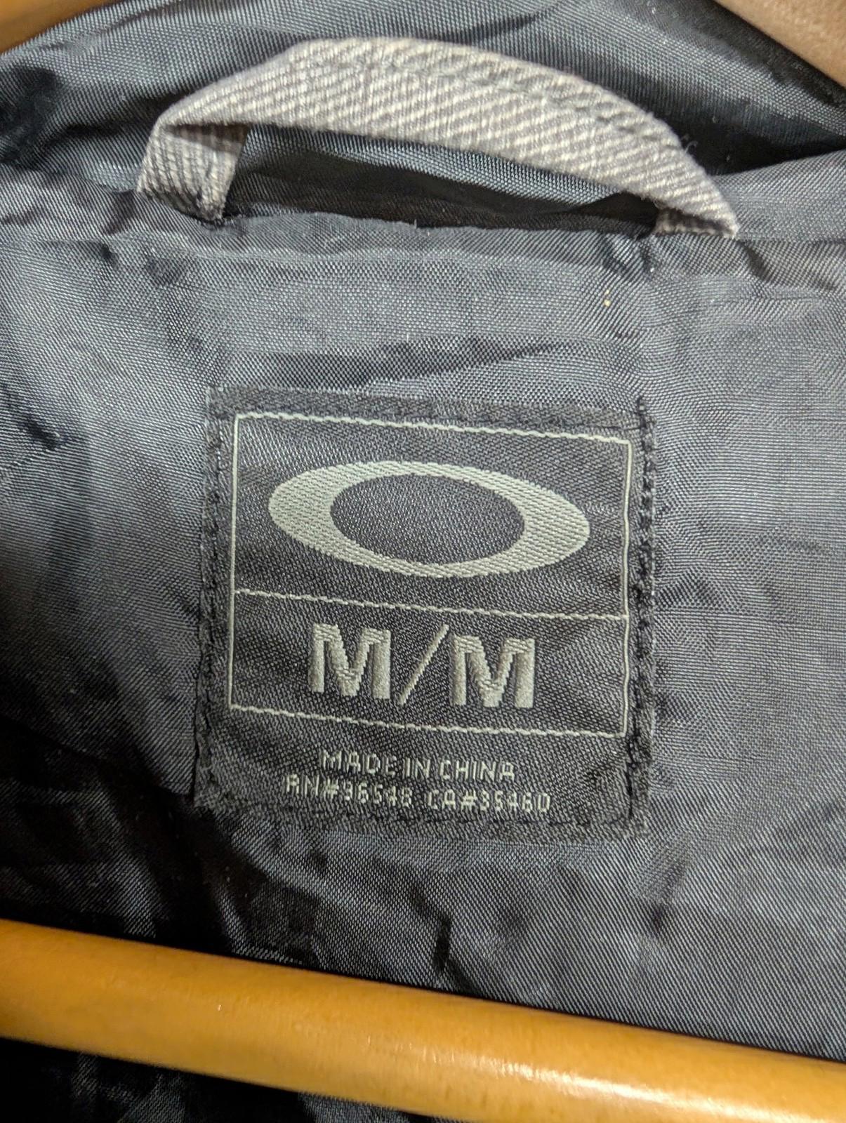 Oakley Grey Puffer Jacket Medium Men Mid-Length Parka Hooded Winter Coat