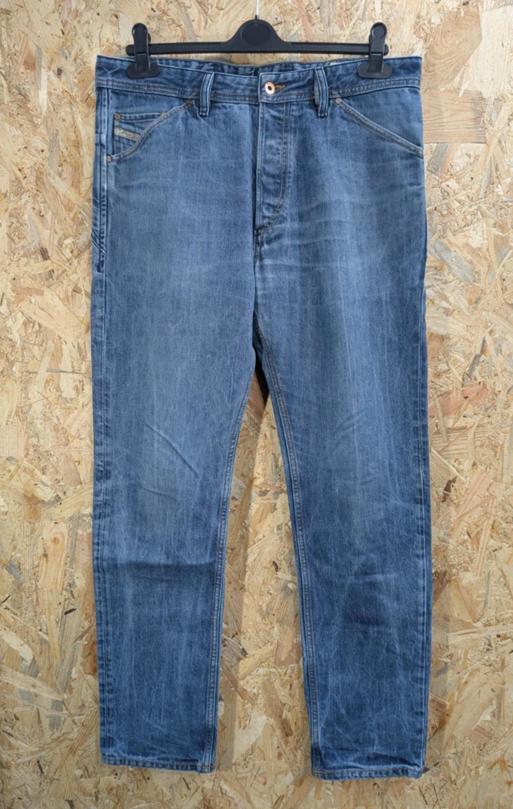 Diesel Jodar Jeans W34 L34 008Y9 Blue Buckle Back Comfort Carrot Cinch Turbo