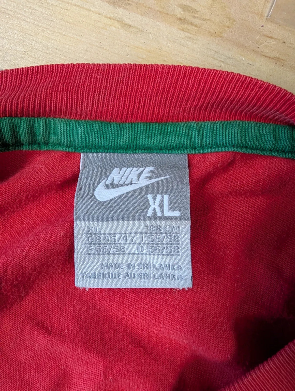 Nike Tiempo Portugal Football T-Shirt Men XL Red Cotton 17 Christiano Ronaldo