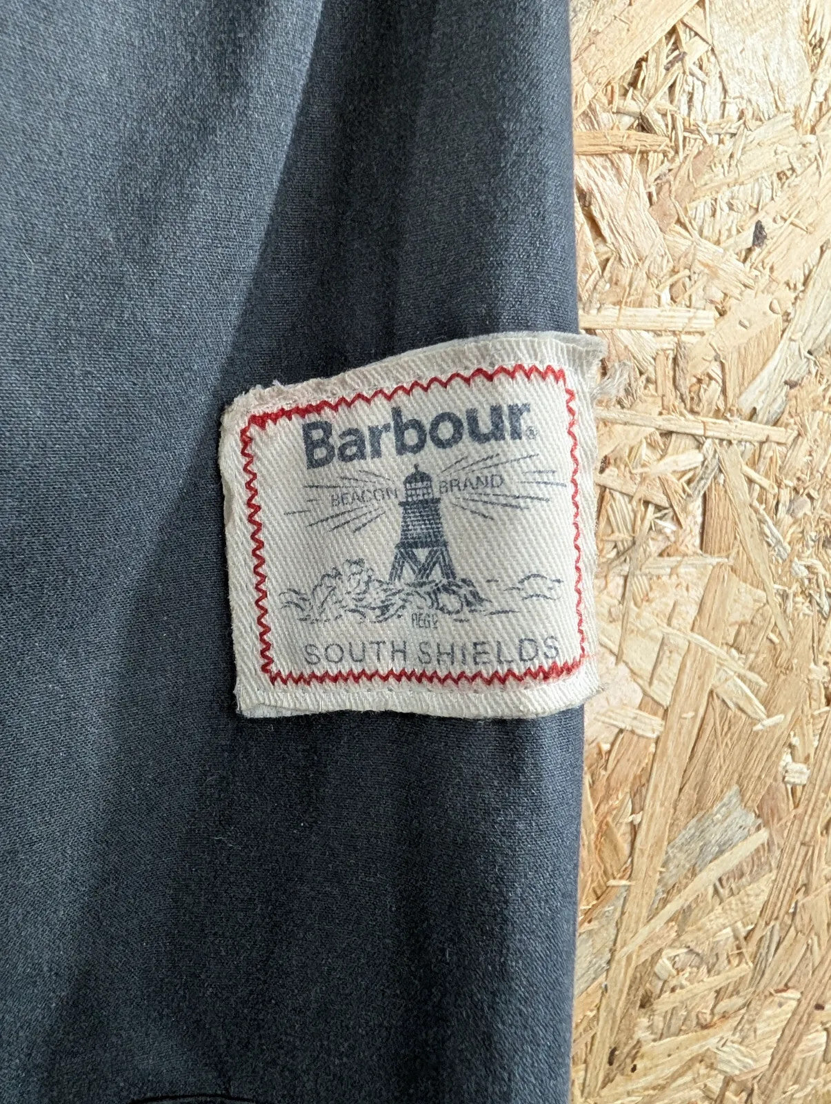 Barbour Shore Waxed Jacket Womens UK16 Navy Blue Hooded Country Parka Lined