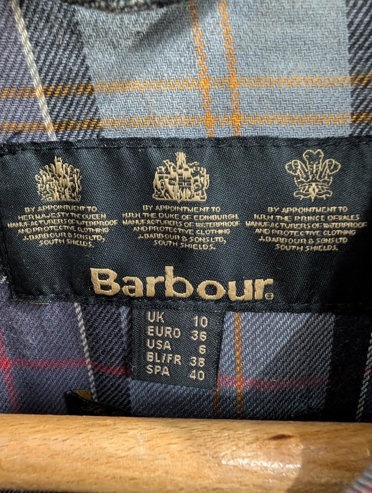 Barbour International Jacket UK Size 10 Women Belted Waxed Black Outdoor