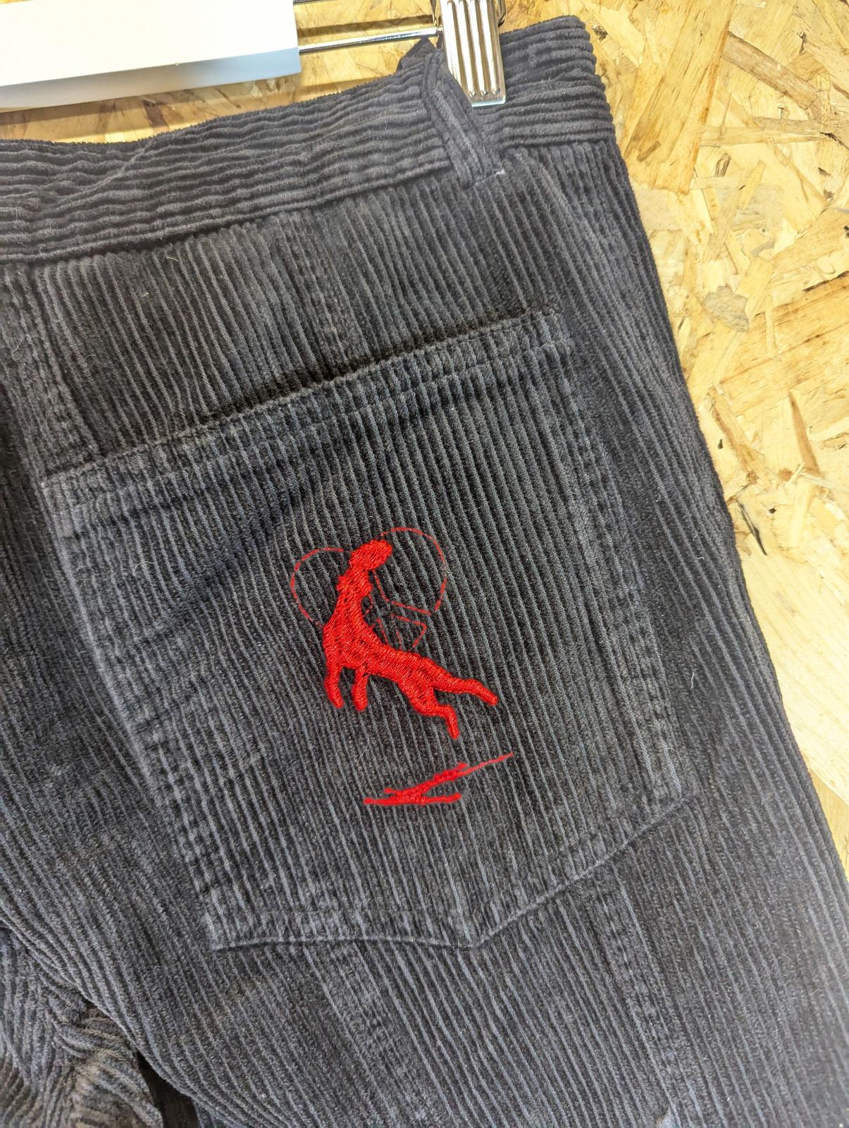 Griffin Biker Zipper Trousers W30 L34 Pants Baggies Black Corduroy Biker Pants