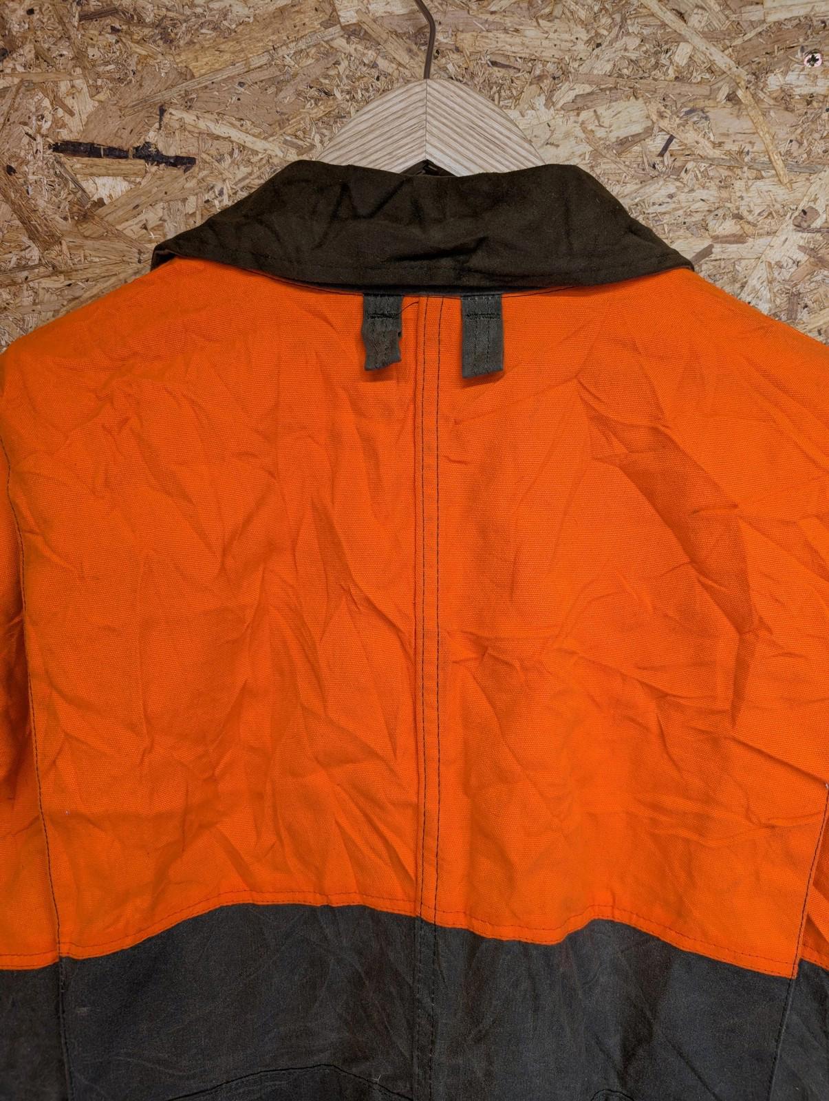 Filson Tin Cloth 463 Hunting Jacket Large Men USA Made Outdoor Orange Tan Wax