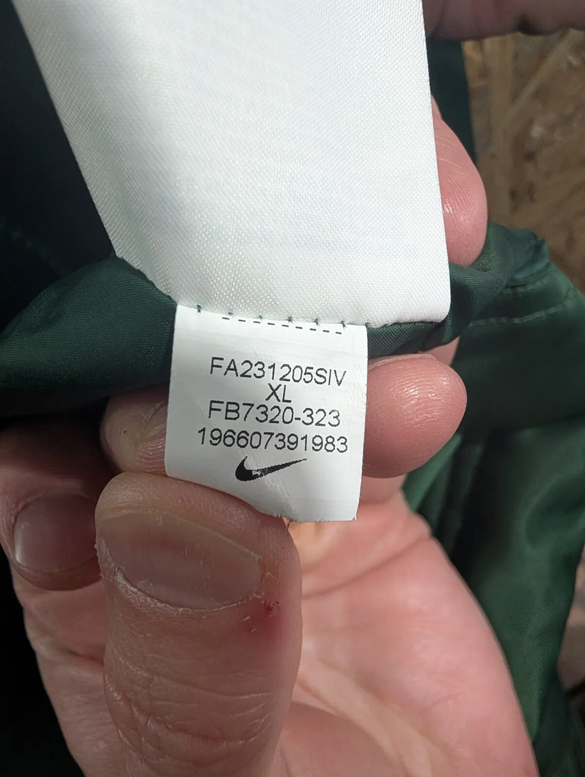 Nike Hooded Jacket  Green Fleece Lined Herren Parka Mens Oversized XL
