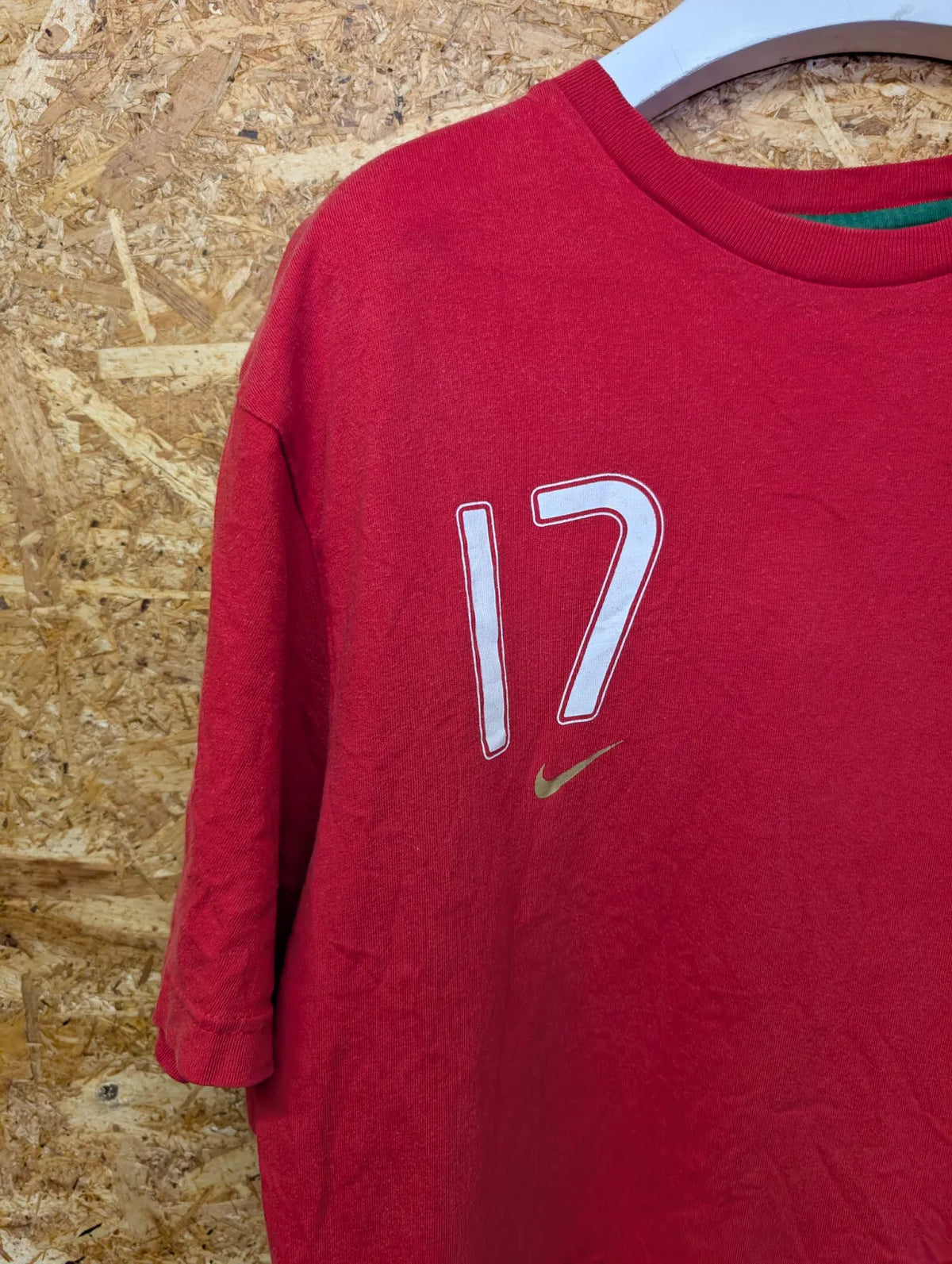 Nike Tiempo Portugal Football T-Shirt Men XL Red Cotton 17 Christiano Ronaldo