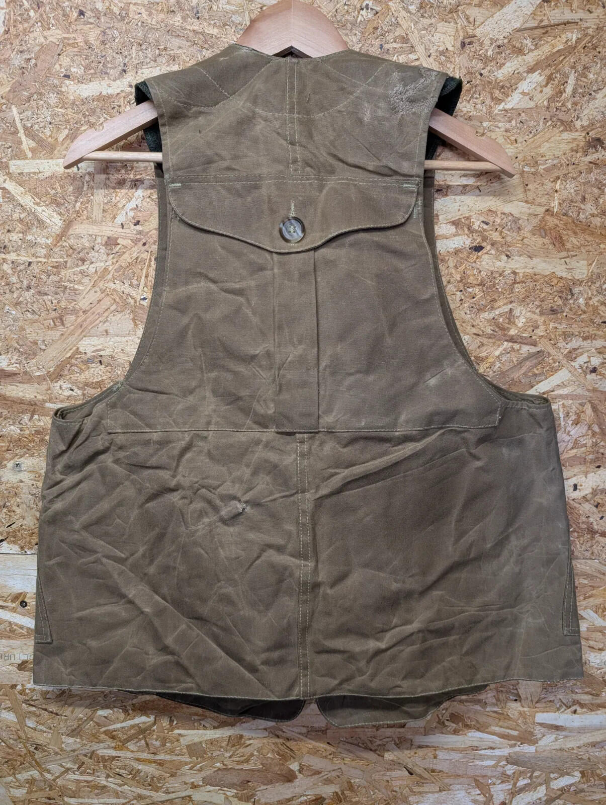 Filson Tin Cloth Hunting Vest Mens Large Style 31 Gilet Brown Wax Tin Cloth Tan