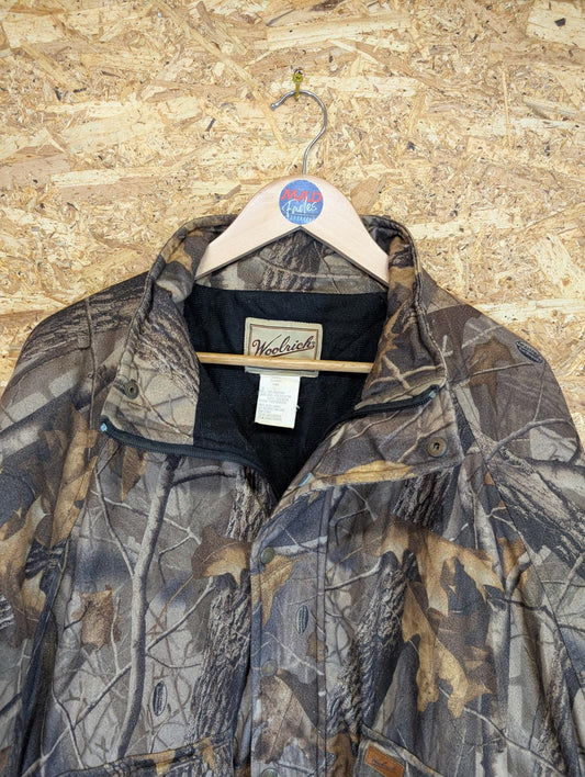 Woolrich Size Large Jacket Camo Real Tree Bomber Shell Puffa Vintage 90s