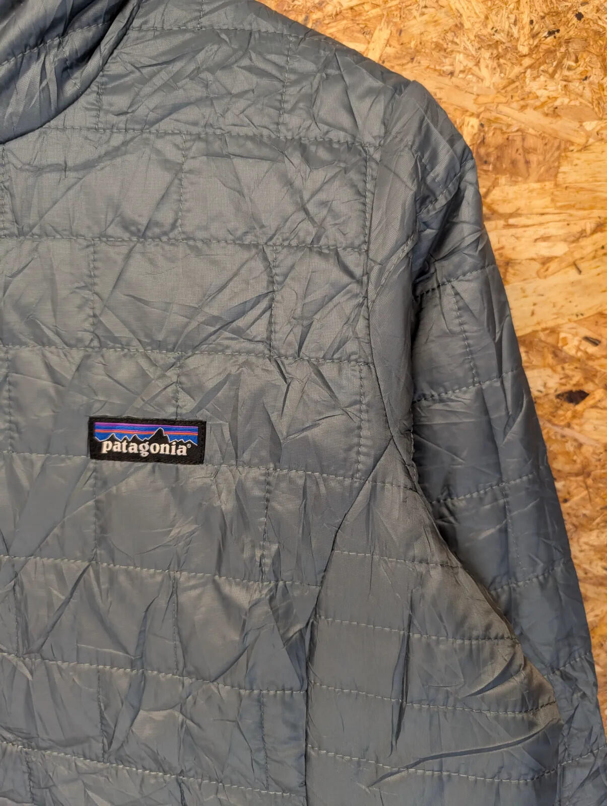 Patagonia Nano Puff Jacket Women Large Grey Quilted Primaloft Layer Insulated