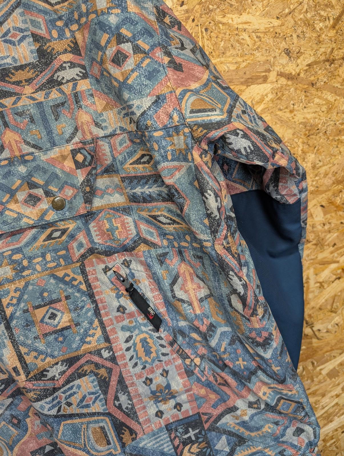 SNC Sport Neige Ski Jacket Small Men Geometric Aztec Hoodie Vintage 90s